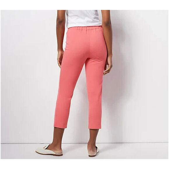 ISAAC MIZRAHI LIVE!‎ NEW $58 24/7 Stretch Crop Pant w/ Pockets Cappuccino 2 Tall - Picture 2 of 2